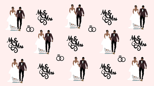 Jumping the Broom Wedding Gift Wrap Paper
